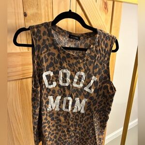 “Cool mom” Cheetah print tank top